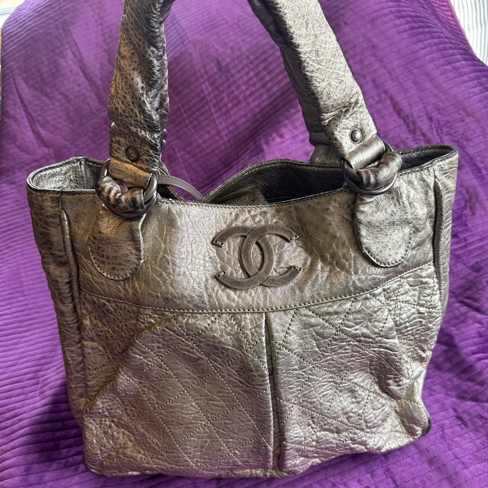 Chanel Metallic Silver Shoulder Bag